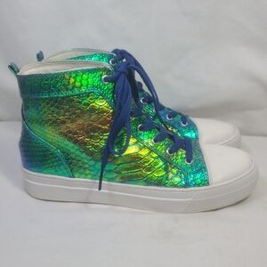 Luichiny Mermaid Lunar Love W66312 Iridescent High-Top Sneakers Shoes Size 8M